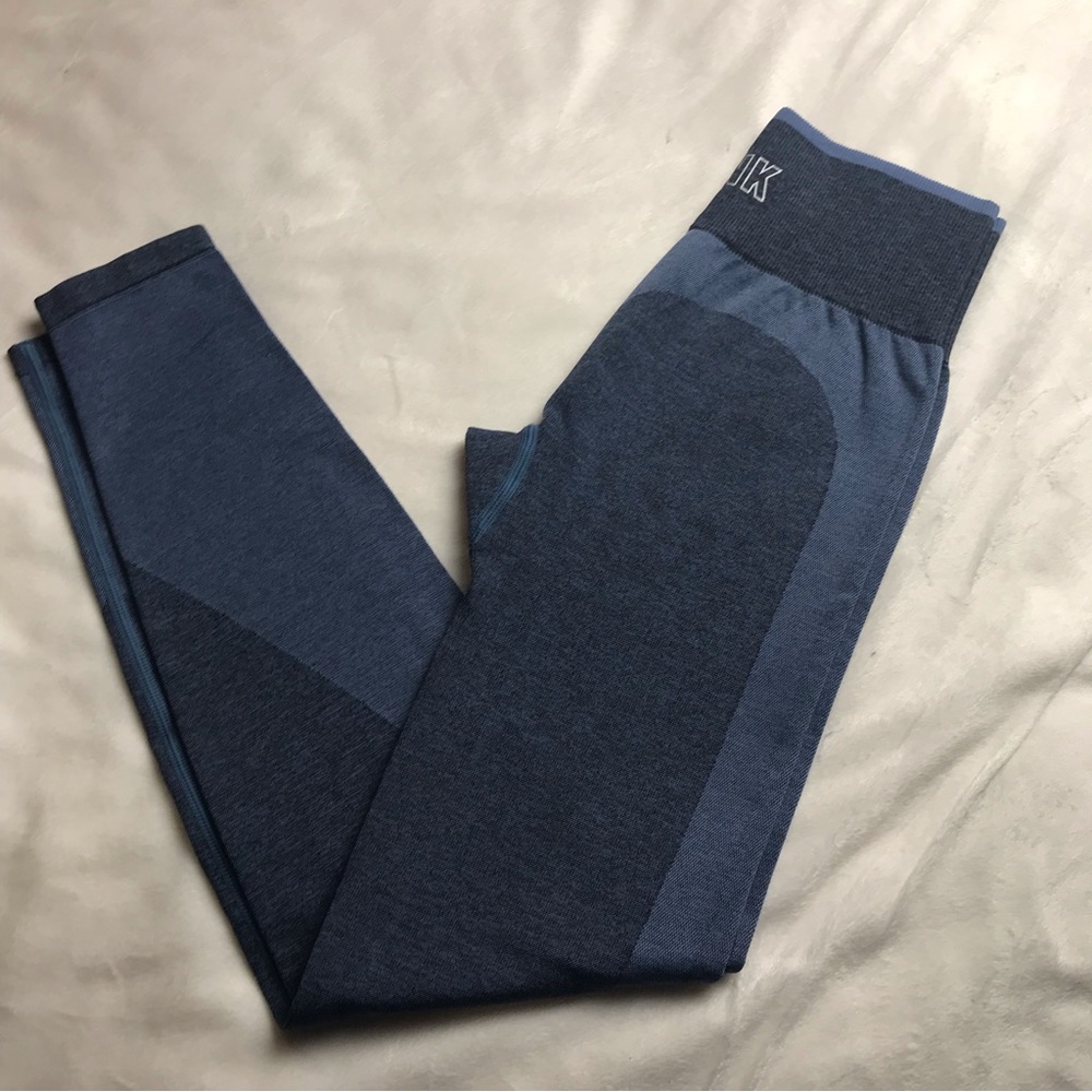 Victoria Secret PINK Pants Leggings XS Full Length Tight High Waist Navy Blue - Picture 4 of 14
